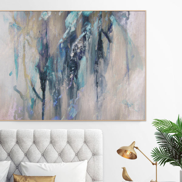 'Higher Ground' Abstract Art | Mountains Landscape Blue